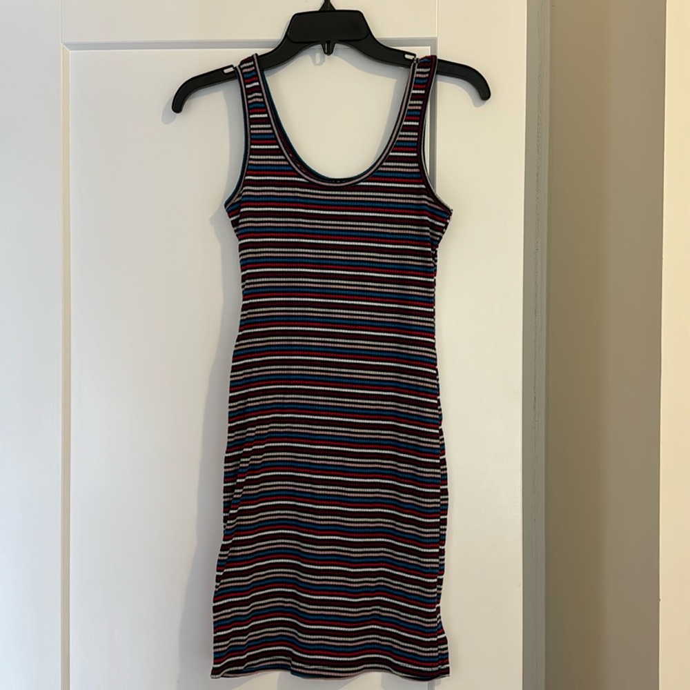Ribbed multicolour dress
